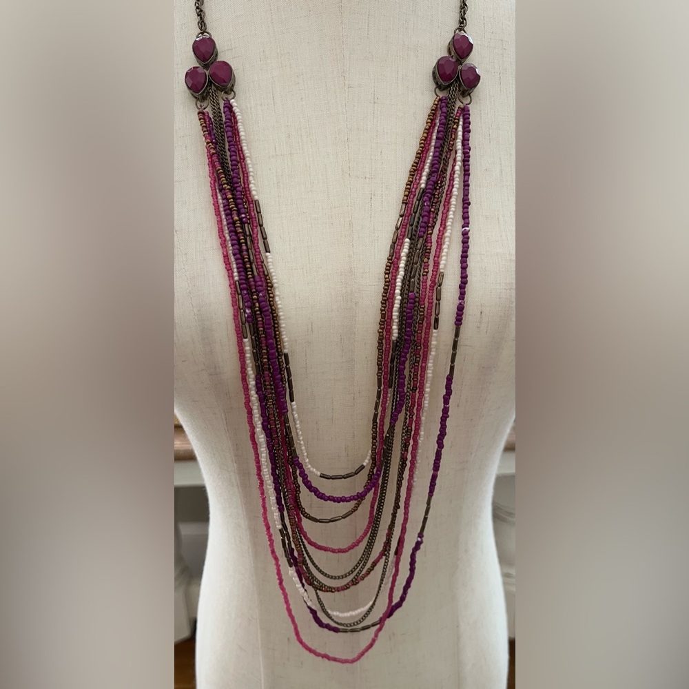 Beautiful beaded multi strand necklace
